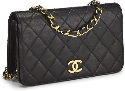 Luxury CHANEL Black Quilted Lambskin Mini Flap Bag - Ideal Gift for Her | Classic Shoulder Bag with Chain Strap | Made in France